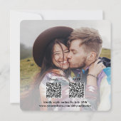 Eenvoudige 2 foto overlay All-in-One QR RSVP bruil Kaart (Achterkant)