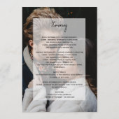 Eenvoudige 2 foto overlay bruiloft route programmakaart (Achterkant)