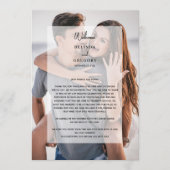 Eenvoudige 2 foto overlay bruiloft route programmakaart (Voorkant)