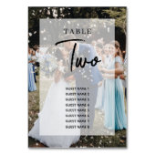 Eenvoudige 2 Foto-overlay trouwzaalstoelenkaart Kaart (Achterkant)