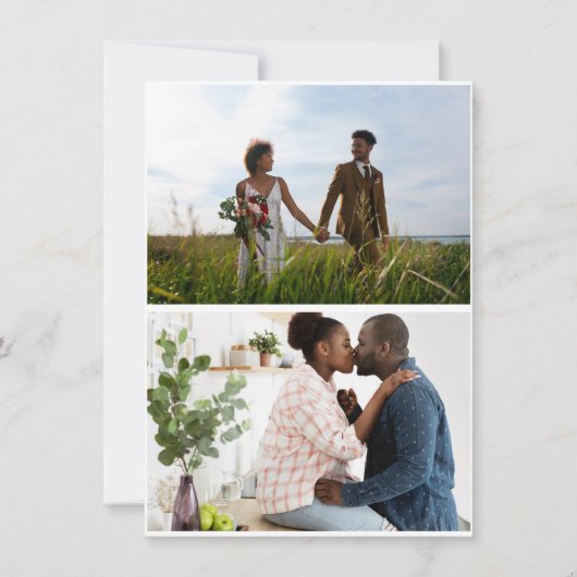 Eenvoudige 2 fotocollage feestdagenkaart (Voorkant)