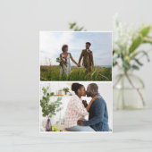 Eenvoudige 2 fotocollage feestdagenkaart (Staand voorkant)