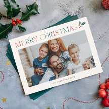 Eenvoudige 2 foto's kleurrijke vrolijk kerstfeest