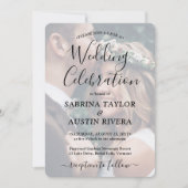 Eenvoudige 2 foto's met een zwarte bruiloft kaart (Voorkant)