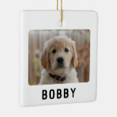 Eenvoudige 2 Hond foto's Huisdier naam Kerstmis Keramisch Ornament (Rechts)