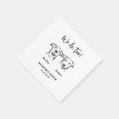 Eenvoudige 2 honden Pet Sketch bruiloft Servet (Hoek)