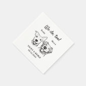 Eenvoudige 2 Honden Trouwcocktail Servet (Hoek)