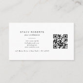 Eenvoudige 2 Initiaal Circle Monogramed Logo QR-co Visitekaartje (Achterkant)