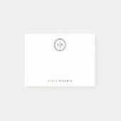 Eenvoudige 2 Initiaal cirkel monogram Post-it® Notes (Voorkant)