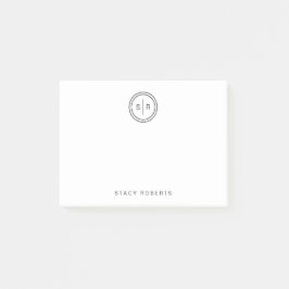 Eenvoudige 2 Initiaal cirkel monogram Post-it® Notes