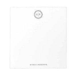 Eenvoudige 2 Initiele Cirkel Monogram Notitieblok
