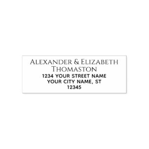 Eenvoudige 2 regels voor naam retouradres #4  zelfinktende stempel