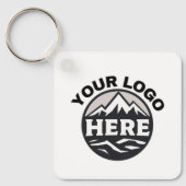 Eenvoudige 2-zijdige logo & Qr code Bedrijfsactivi Sleutelhanger (Voorkant)