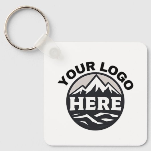 Eenvoudige 2-zijdige logo & Qr code Bedrijfsactivi Sleutelhanger (Voorkant)