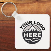 Eenvoudige 2-zijdige logo & Qr code Bedrijfsactivi Sleutelhanger (Voorkant)