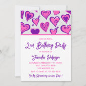 Eenvoudige 2e verjaardag uitnodigingen Glam Heart (Voorkant)