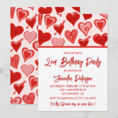 Eenvoudige 2e verjaardagsuitnodigingen voor haar H Kaart (Voorkant / Achterkant)