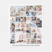 Eenvoudige 30 foto collage aangepaste kleur en tek fleece deken (Voorkant)