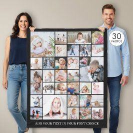 Eenvoudige 30 Foto Collage Aangepaste Kleur en Tek Fleece Deken