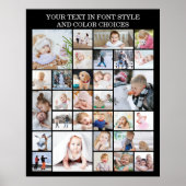 Eenvoudige 30 foto collage op maat met kleur en te poster (Voorkant)