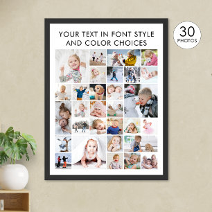 Eenvoudige 30 foto collage poster