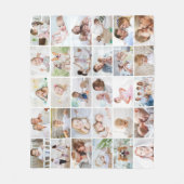 Eenvoudige 30-fotocollage fleece deken (Voorkant)
