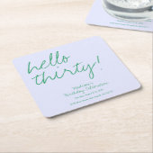 Eenvoudige 30e verjaardag kartonnen onderzetters (Schuin)