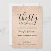 Eenvoudige 30e verjaardag Roos Gold Glitter Paint Kaart (Voorkant)