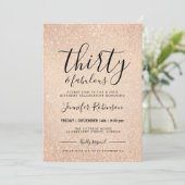 Eenvoudige 30e verjaardag Roos Gold Glitter Paint Kaart (Staand voorkant)