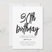 Eenvoudige 30e Verjaardagsuitnodiging Sjabloon Kaart (Voorkant)