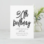 Eenvoudige 30e Verjaardagsuitnodiging Sjabloon Kaart (Staand voorkant)