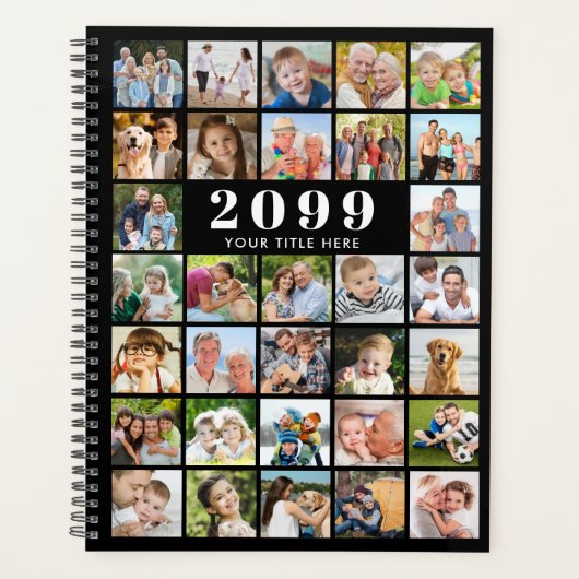 Eenvoudige 32 foto collage Custom Planner (Voorkant)