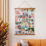 Eenvoudige 33 Aangepaste foto-Collage Hangend Wandkleed<br><div class="desc">Creëer een gepersonaliseerde, aangepaste kleurenfotocollage van 26x36 inch wandkunst met deze makkelijk te uploaden sjabloon met 33 vierkante afbeeldingen in een verscheidenheid van grootte tegen een editable witte achtergrond (verander de achtergrondkleur om de kleur van de netlijn te veranderen). Herinneren aan een speciale gelegenheid of een mijlpaal op de verjaardag...</div>