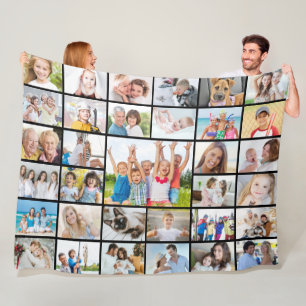 Eenvoudige 33 fotocollage fleece deken