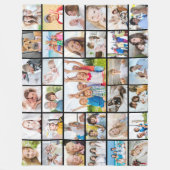 Eenvoudige 33 fotocollage fleece deken (Voorkant)