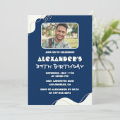 Eenvoudige 34e verjaardagsuitnodigingen Mannen Fot Kaart (Staand voorkant)