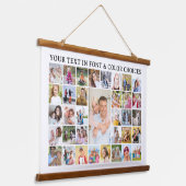 Eenvoudige 35-fotocollage, aangepast hangend wandkleed (Gebogen)