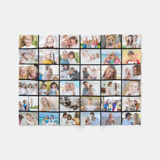 Eenvoudige 36 fotocollage fleece deken (Voorkant (Horizontaal))