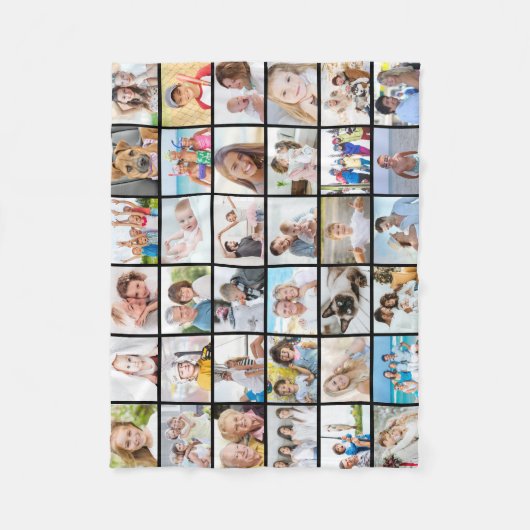 Eenvoudige 36 fotocollage fleece deken (Voorkant)