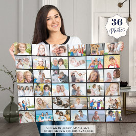 Eenvoudige 36 fotocollage fleece deken