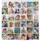 Eenvoudige 36 vierkante fotocollage douchegordijn (Voorkant)