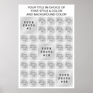 Eenvoudige 39 foto collage Aangepaste kleur en tek Poster