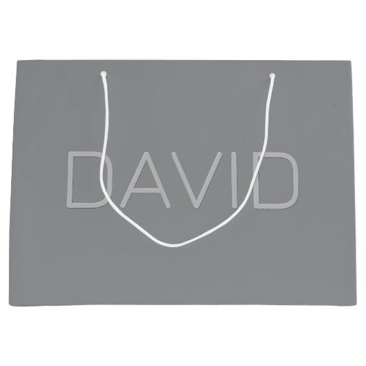 Eenvoudige 3 dimensionaal ogende tekst | Gray Groot Cadeauzakje (Voorkant)