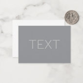 Eenvoudige 3 dimensionaal ogende tekst | Gray Notitiekaartje (Voorkant / Achterkant in situ)