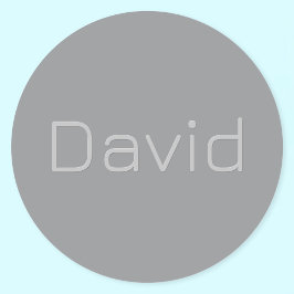 Eenvoudige 3 dimensionaal ogende tekst | Gray Ronde Sticker