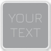 Eenvoudige 3 dimensionaal ogende tekst | Gray Sticker (Voorkant)