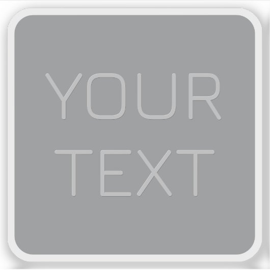 Eenvoudige 3 dimensionaal ogende tekst | Gray Sticker (Voorkant)