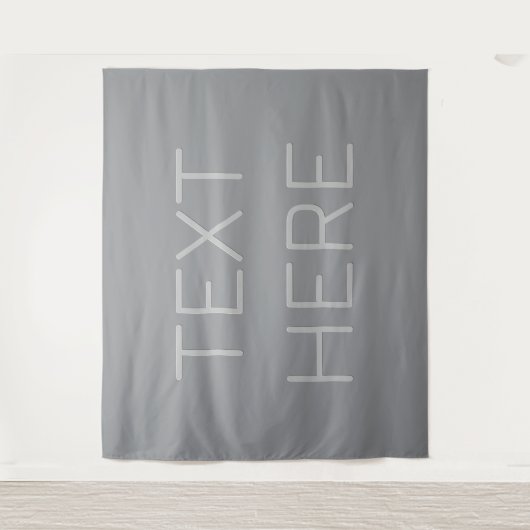 Eenvoudige 3 dimensionaal ogende tekst | Gray Wandkleed (Voorkant)