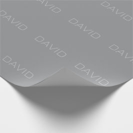 Eenvoudige 3 dimensionale uitziende tekst | Grijs Cadeaupapier