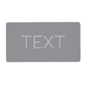 Eenvoudige 3 dimensionale uitziende tekst | Grijs Etiket (Voorkant)